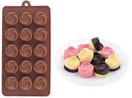 Силіконова форма "Завитки" для цукерок і льоду 21х11 см