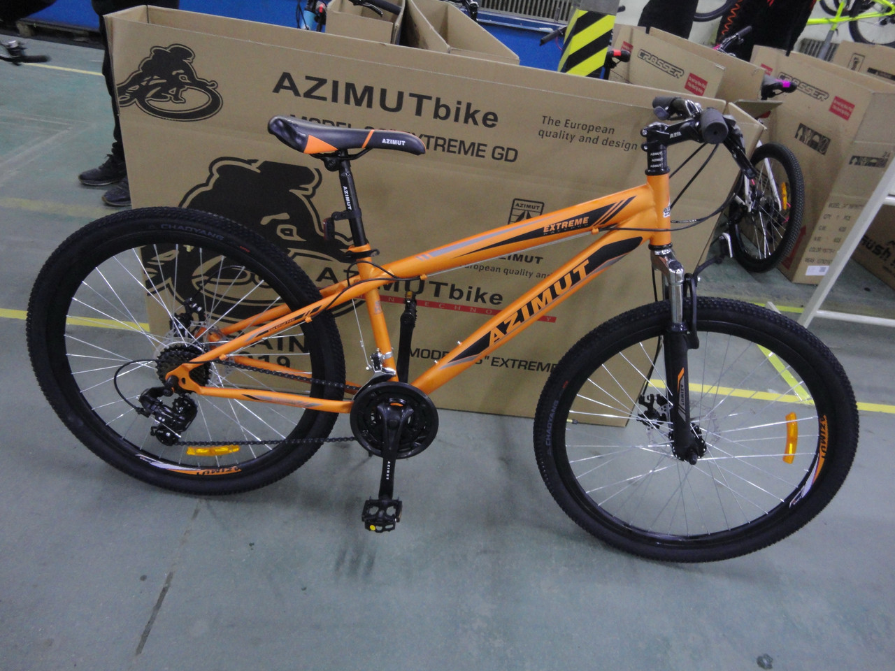Спортивний велосипед Azimut Extreme 26 дюймів. 14 рама. Дискові гальма. Помаранчевий. Зростання 135-175см, фото 1