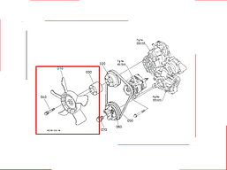 Вентилятор для Kubota B3000á/ 17454-74110