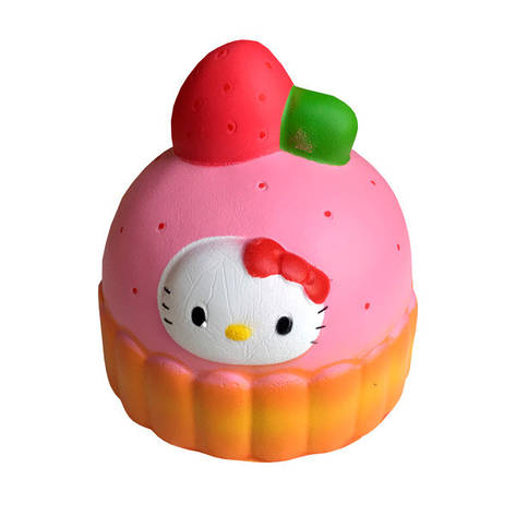 М'яка іграшка антистрес Сквиши Squishy Кекс з Kitty, фото 2