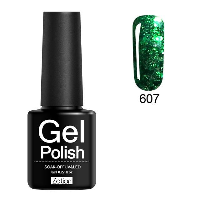 Гель-лак із блискітками, Zation, No 607