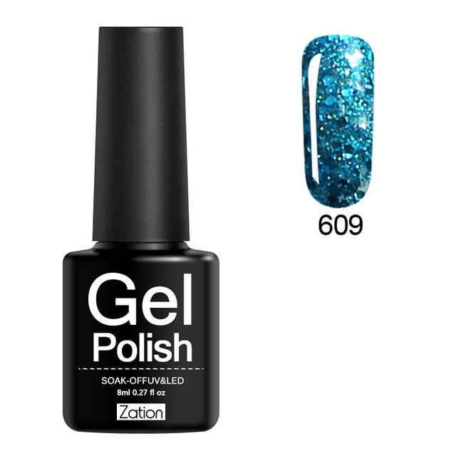 Гель-лак із блискітками, Zation, No 609