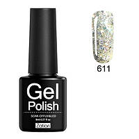 Гель лак з блискітками, Zation, № 611