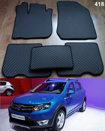 Ковріки ЄВА в салон Dacia Sandero Stepway '13-21, фото 2