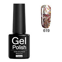 Гель-лак із блискітками, Zation, No 619