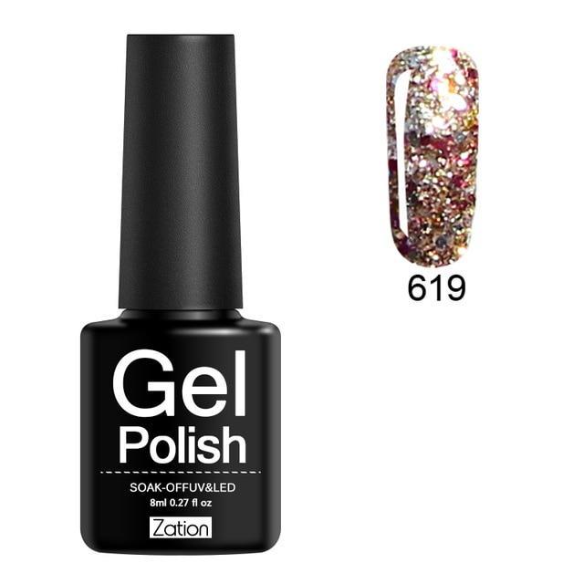 Гель лак с блестками, Zation