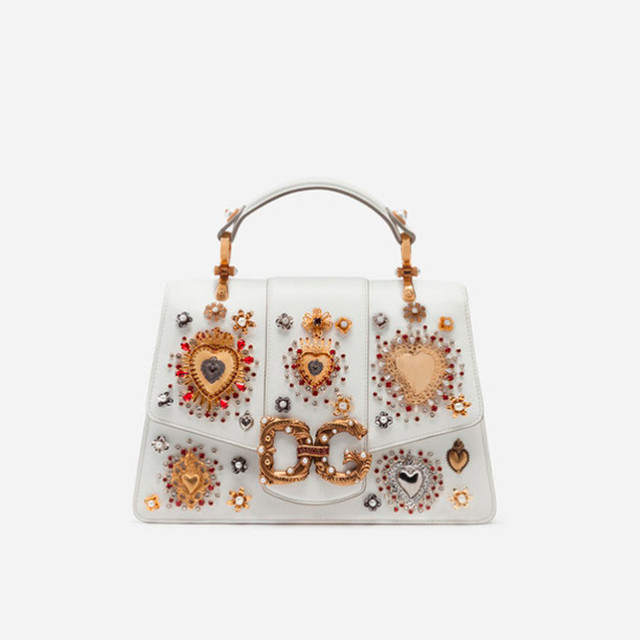 Женская сумочка из телячьей кожи DG AMORE | белая. Вид спереди.