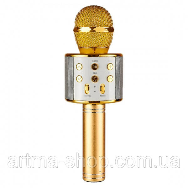 Безпровідний мікрофон караоке WSTER 858 Золотий-Gold