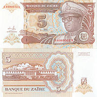 Заїр 5 заиров 1993р. (великі) UNC