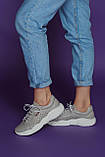 Жіночі літні шкіряні кросівки з перфорацією (сірі), фото 2