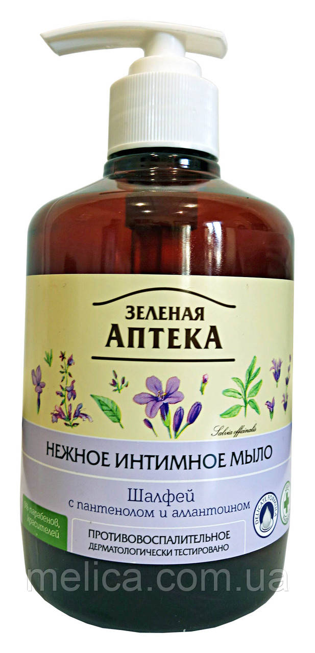 Ніжне інтимне мило Зелена Аптека Шавлія Протизапальне - 370 мл.