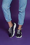 Жіночі літні шкіряні кросівки з перфорацією (темно-сині), фото 7