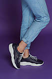Жіночі літні шкіряні кросівки з перфорацією (темно-сині), фото 9
