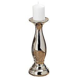 Підсвічник керамічний Ельза срібло h 29 см 