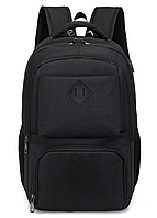 Рюкзак міський спортивний з USB 28 л, чорний