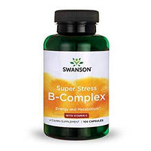 Вітаміни комплекс групи з вітаміном З, від стресу, Super Stress, Swanson 100 капсул