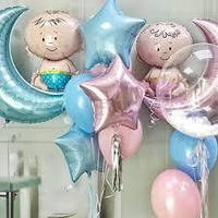 Кульки з гелієм для хрестин та зустрічі з полового будинку