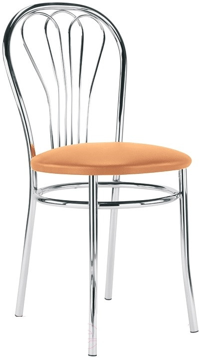 Стілець Venus (Венус) chrome шкірзам V-17 (персиковий), фото 1