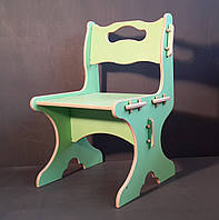Детский стульчик из дерева "24см" (2-4 года) Зеленый