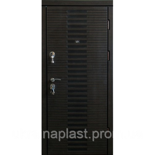 Вхідні металеві броньовані двері Драбинка венге з патиною (серія «ВіП+»)