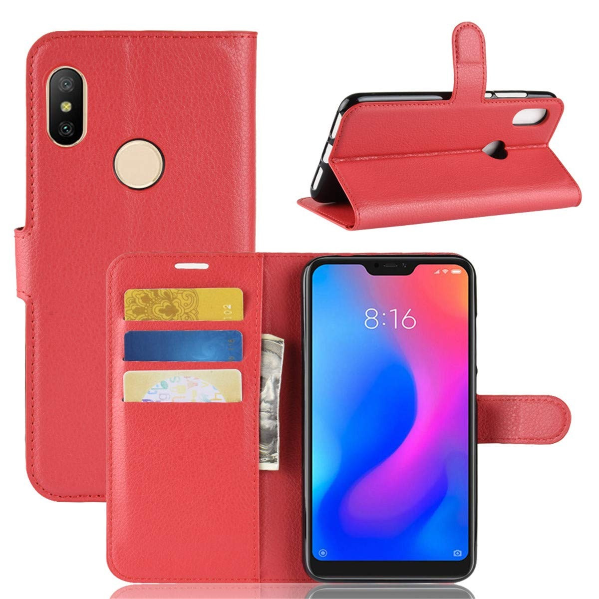 Чохол-книжка Litchie Wallet для Xiaomi Redmi Note Pro 6 Червоний