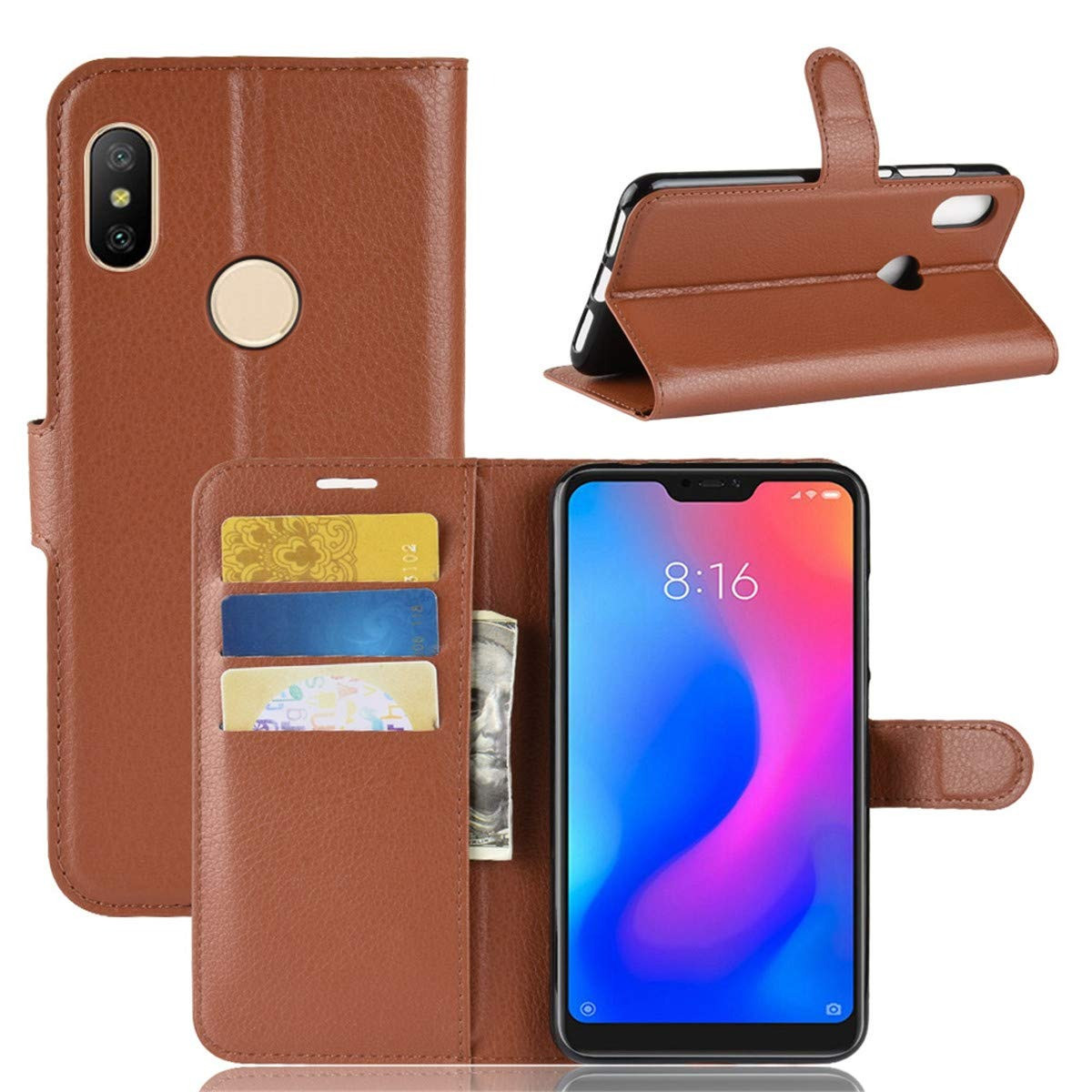 Чохол-книжка Litchie Wallet для Xiaomi Redmi Note 6 Pro Коричневий