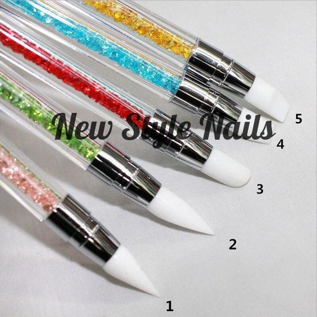 Набір силіконових пензлів для малювання нігтів, 5 шт, фото 1