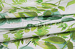 Бавовняна тканина " Листя євкаліпту" на білому тлі No1440, фото 7
