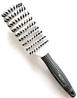 Щетка для волос натуральная с комбинированной щетиной расческа Salon Professional 0076B