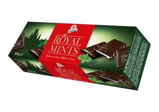 Halloren Royal Mints – десертний шоколад з м'ятною начинкою, 300 гр. Німеччина (опт 5 шт)