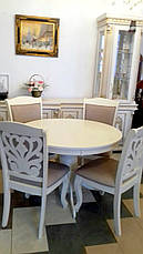 Круглий стіл для вітальні або кухні в класичному стилі Мадрид Sof, колір білий, фото 4