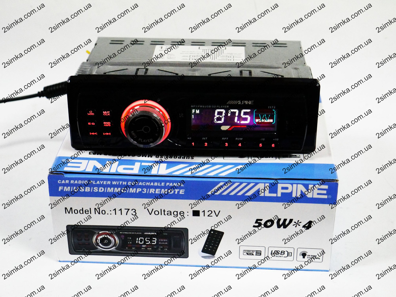 Магнітола 1173 USB/SD/AUX/FM 4/50W