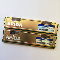 Комплект оперативной памяти Apida DDR2 4Gb (2Gb+2Gb) 667MHz PC2 5300U CL5 (AMX20ALNLSH) Б/У