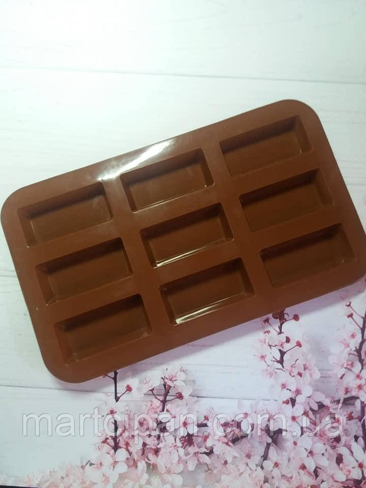 Ботончик 9 прямокутників силіконова форма для випікання, фото 1