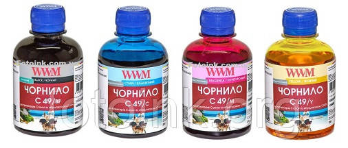 Набір чорнил WWM C49 для Canon, аналог GI-490, 4 х 200г, фото 1