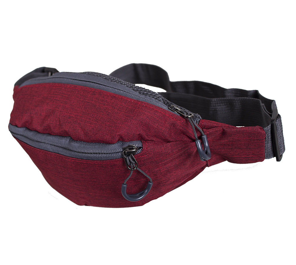 Чоловіча текстильна сумка на пояс Y302-14BORDO1 червона, фото 1