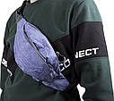 Чоловіча текстильна сумка на пояс Y302-21JBLUE синя, фото 2