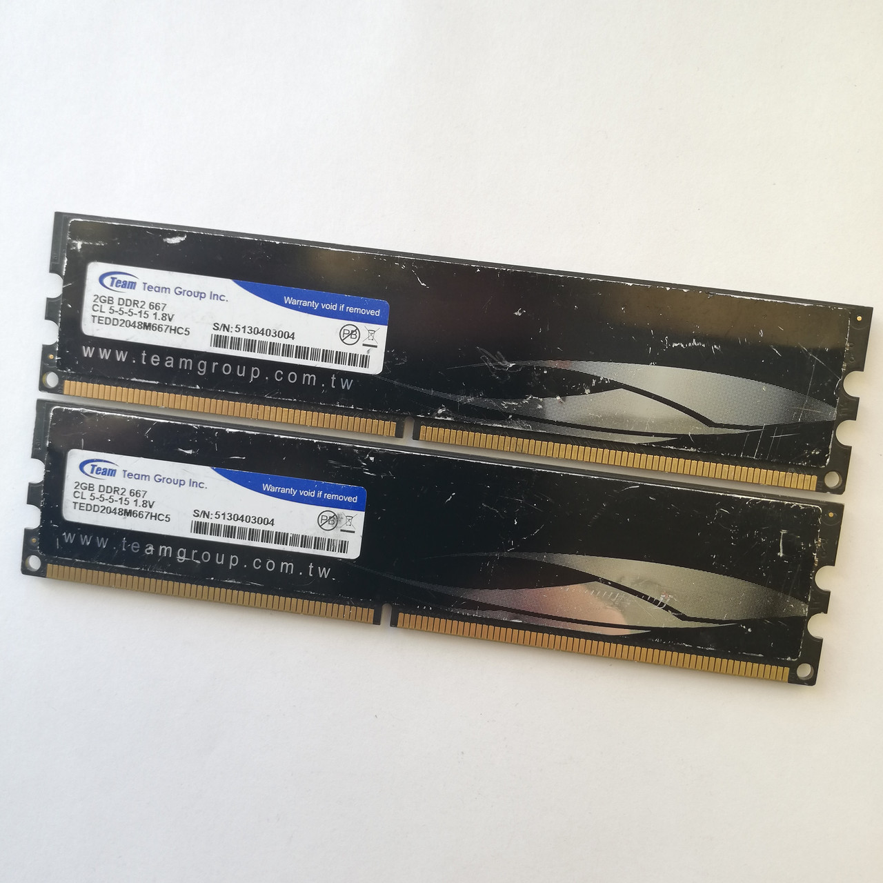 Комплект оперативной памяти Team Elite DDR2 4Gb (2Gb+2Gb) 667MHz PC2 5300U CL5 (TEDD2048M667HC5) Б/У