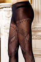 Колготки с узором Black Jacquard Pantyhose от BACI Lingerie all Оригинал, фото 2