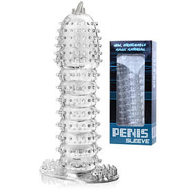 Насадка на пеніс силіконова з шипами Penis Sleeve от Baile all Оригинал Насадка для збільшення члена сексшоп