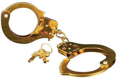 Металеві інтимні наручники для рольових ігор та БДСМ золотисті Gold Metal Cuffs від Pipedream all Оригинал, фото 2