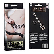 Зажим для половых губ для БДСМ практик и ролевых игр золотистый Entice Crystal Intimate Clip California Exotic, фото 3