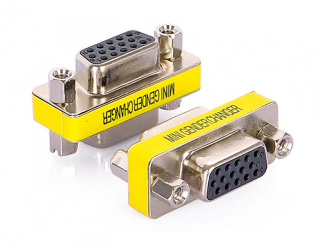 З'єднувач ВГА кабелів зрощувач джойнер VGA f мама - мама адаптер, фото 1