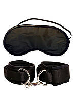 Набор наручники и маска на глаза для БДСМ и ролевых игр черный Heavy Duty Cuffs от Pipedream all Оригинал, фото 2