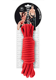 Красная бондажная веревка для связывания и фиксации для БДСМ хлопковая 5 м The Bondage Rope от Hidden Desire