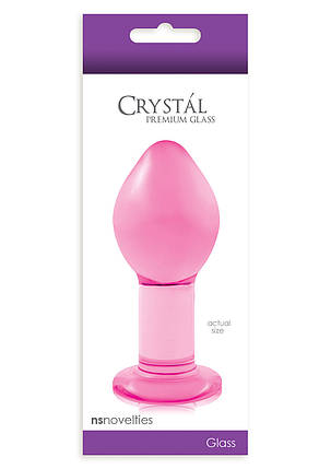 Анальна пробка NS Novelties Crystal Premium Glass Large Pink all Оригинал, фото 2