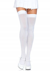 Высокие белые чулки Nylon Thigh Highs от Leg Avenue all Оригинал