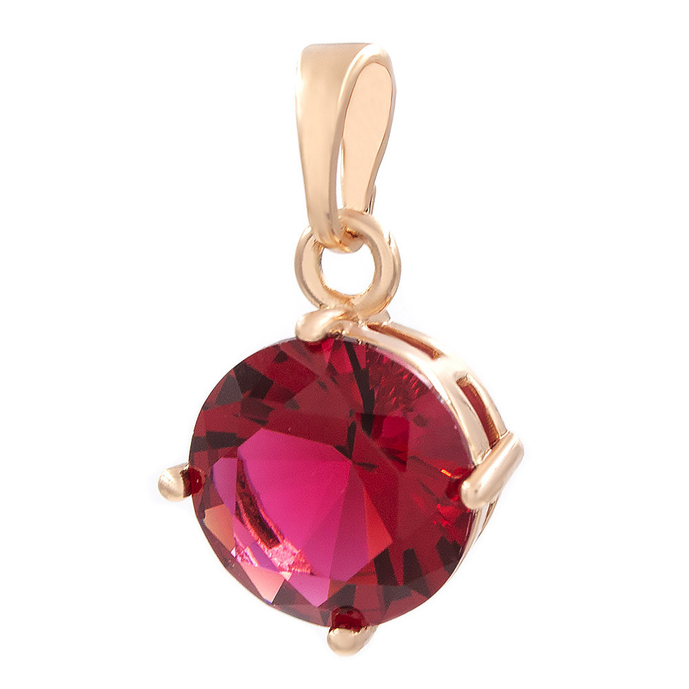 Підвіска Xuping "Круглий камінь 0,9 см" лимонна позолота (824801(3)), фото 1