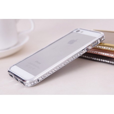 Бампер Silver Luxury SWAROVSKI Diamond Aluminium for iPhone 5/5S infinity
