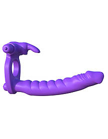Насадка для двойного проникновения с вибро Fantasy C-Ringz Silicone Double Penetrator Rabbit от Pipedream  all